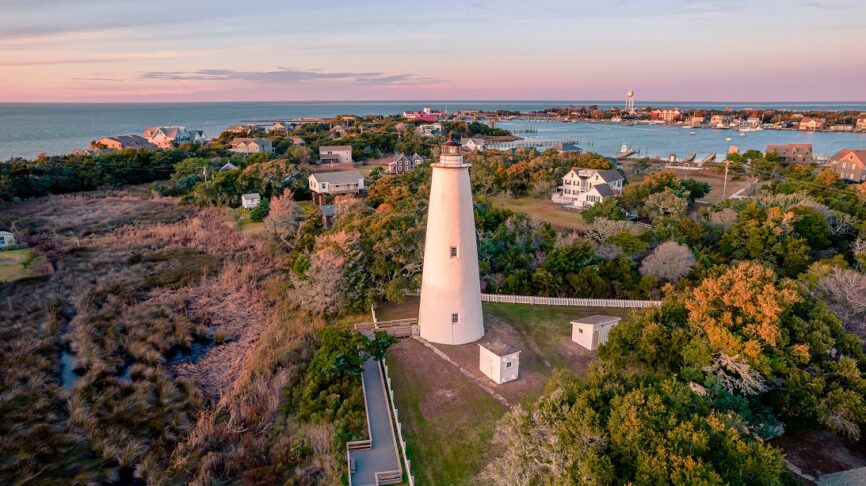 Ocracoke Lighthouse Aerial View