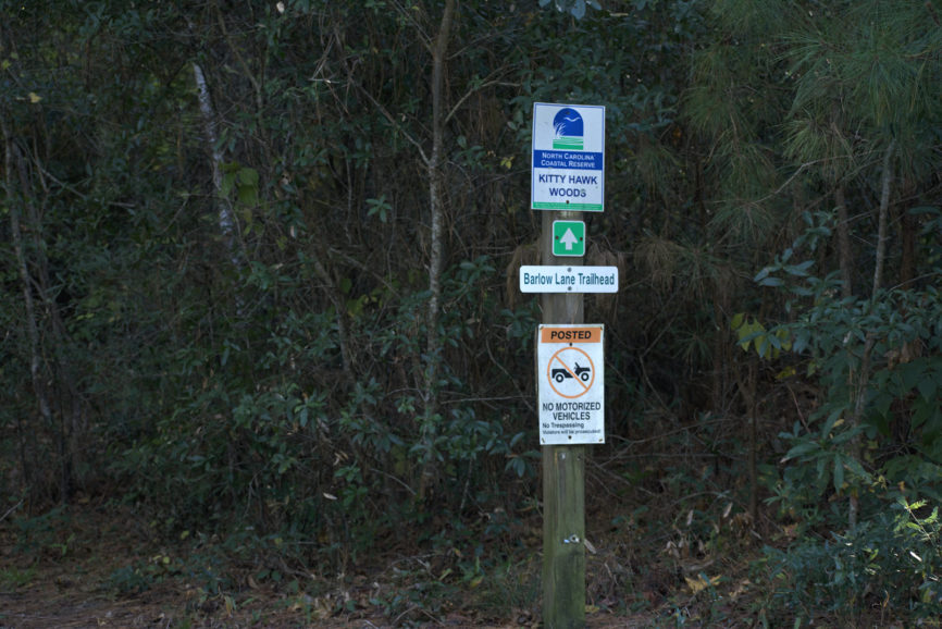 Barlow Trail Kitty Hawk Wood Signage
