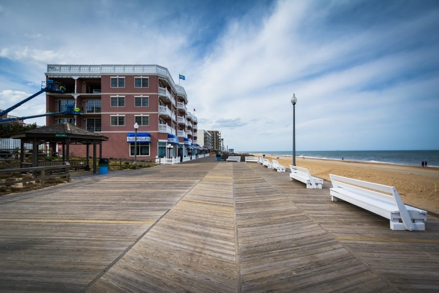 The boardwalk in Rehoboth Beach, Delaware.