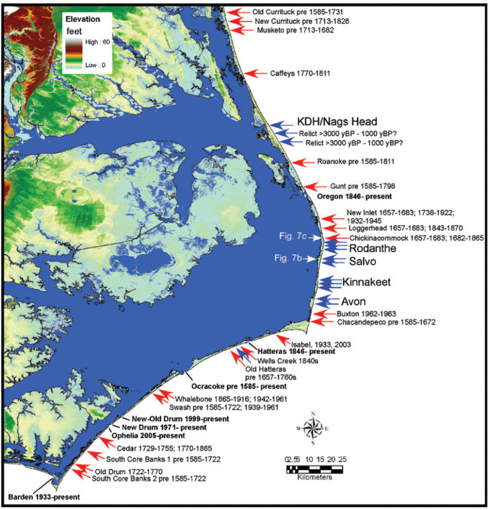 Past Present and Future Inlets of the Outer Banks Barrier Islands North Carolina