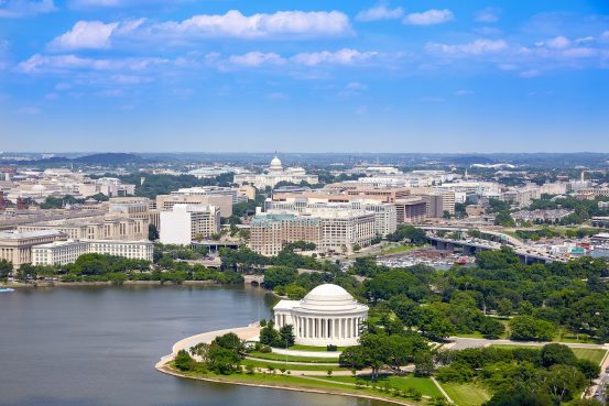 Aerial of Washington DC