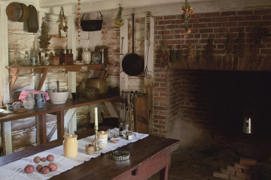 The house kitchen in the restored home - Island Farms Manteo