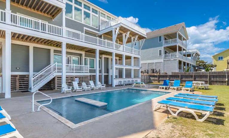 Vacation rental pool area